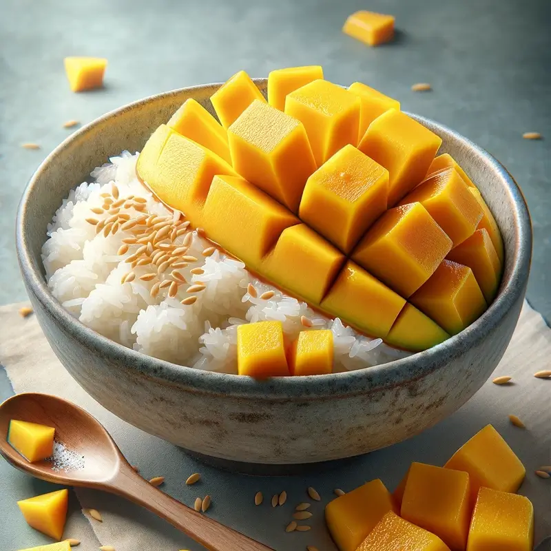 Tayland Sokak Yemekleri Mango Sticky Rice