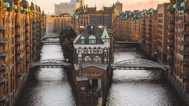 Almanya Hamburg Speicherstadt Tarihi Tuğla Depoları