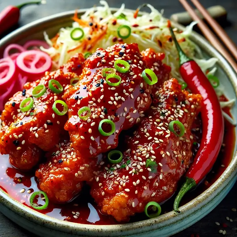 Güney Kore Mutfağı Lezzeti Yangnyeom Tavuk